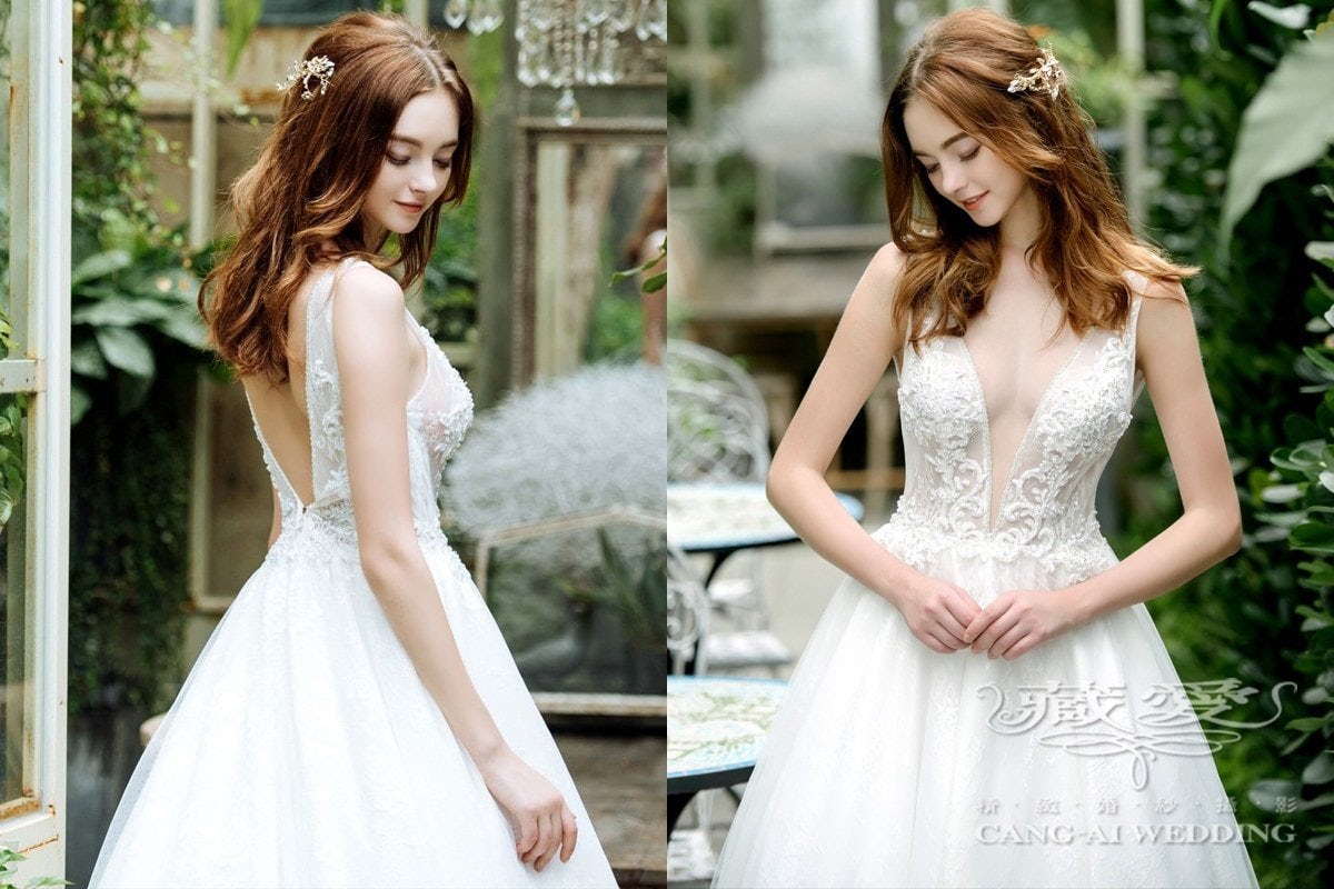 wedding gown, bridal gown